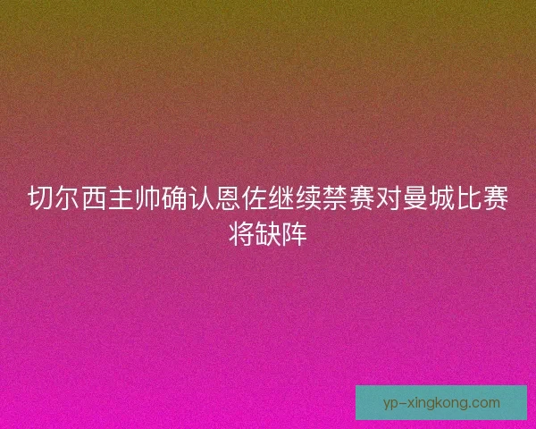 切尔西主帅确认恩佐继续禁赛对曼城比赛将缺阵